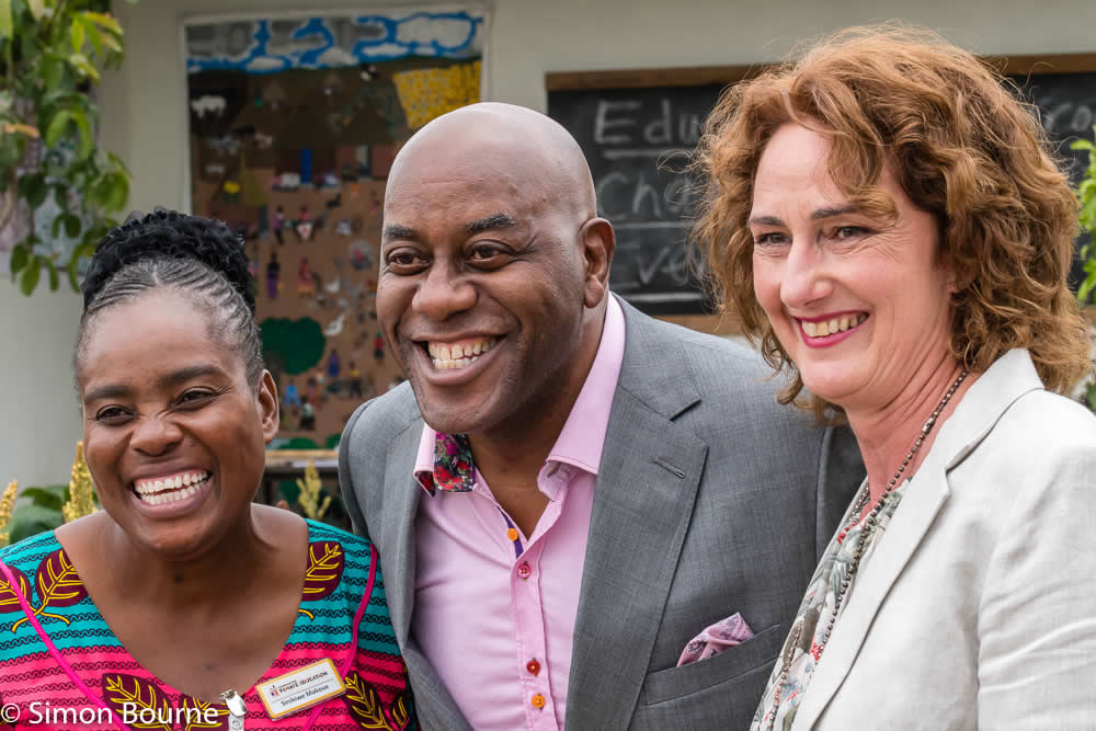 RHS Garden Chelsea Flower Show 2019 — CAMFED Garden 15 Jilayne Sinikiwe Ainsley Harriott Chelsea
